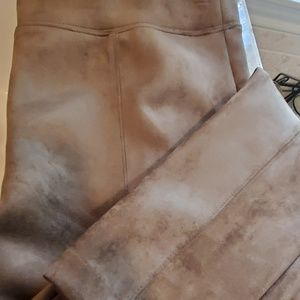 Pull on suede pants